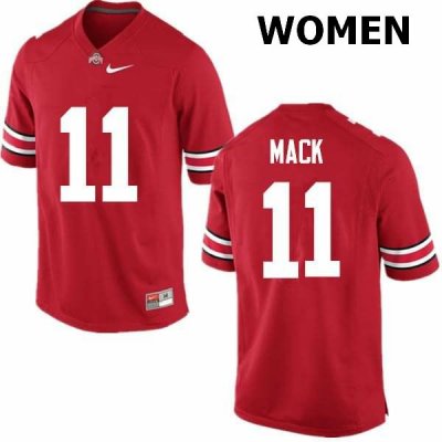 Women's Ohio State Buckeyes #11 Austin Mack Red Nike NCAA College Football Jersey Top Quality XEO7744EQ